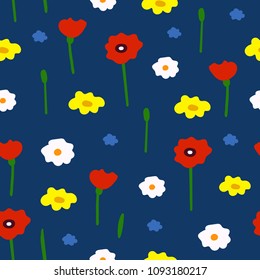 Vector seamless flower pattern