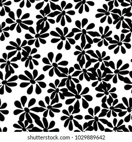 Vector seamless flower pattern background. Summer floral vector illustration.