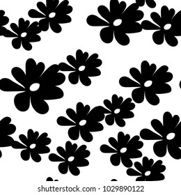 Vector seamless flower pattern background. Summer floral vector illustration.