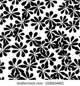 Vector seamless flower pattern background. Summer floral vector illustration.