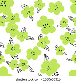 Vector seamless flower pattern background. Summer floral vector illustration.