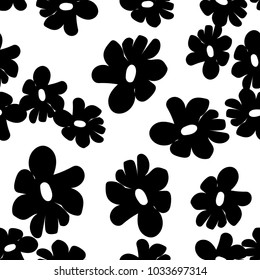 Vector seamless flower pattern background. Summer floral vector illustration.