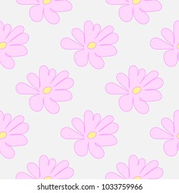 Vector seamless flower pattern background. Summer floral vector illustration.