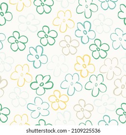 Vector seamless flower pattern background Trendy floral design Liberty style millefleurs.