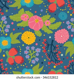 Vector seamless flower pattern background. Seamless pattern can be used for wallpaper, pattern fills, web page backgrounds, surface textures.