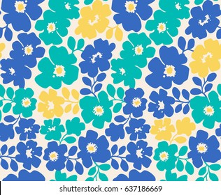 Vector seamless flower pattern background