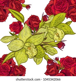 vector seamless flower pattern for cards, textiles, backgrounds