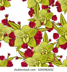 vector seamless flower pattern for cards, textiles, backgrounds
