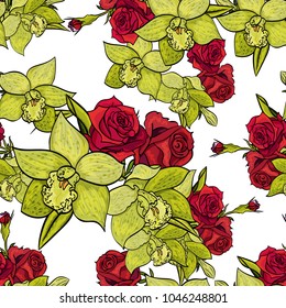 vector seamless flower pattern for cards, textiles, backgrounds