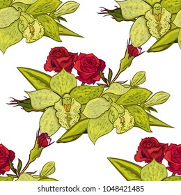 vector seamless flower pattern for cards, textiles, backgrounds