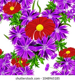 vector seamless flower pattern for cards, textiles, backgrounds