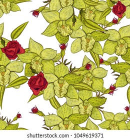 vector seamless flower pattern for cards, textiles, backgrounds