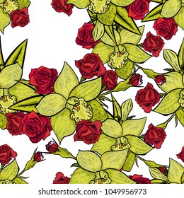 vector seamless flower pattern for cards, textiles, backgrounds
