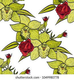 vector seamless flower pattern for cards, textiles, backgrounds