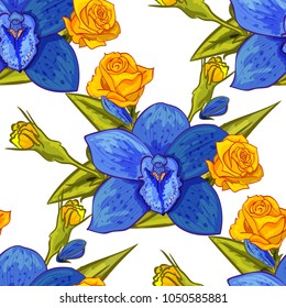 vector seamless flower pattern for cards, textiles, backgrounds
