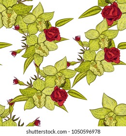 vector seamless flower pattern for cards, textiles, backgrounds