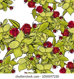 vector seamless flower pattern for cards, textiles, backgrounds