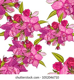 vector seamless flower pattern for cards, textiles, backgrounds