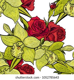 vector seamless flower pattern for cards, textiles, backgrounds