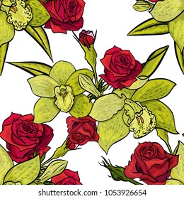 vector seamless flower pattern for cards, textiles, backgrounds