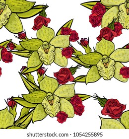 vector seamless flower pattern for cards, textiles, backgrounds