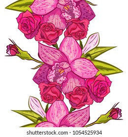 vector seamless flower pattern for cards, textiles, backgrounds