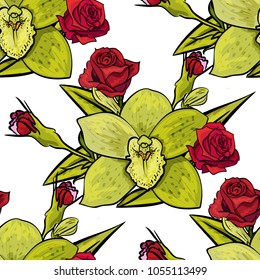 vector seamless flower pattern for cards, textiles, backgrounds