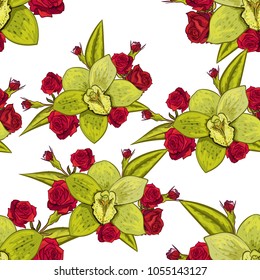 vector seamless flower pattern for cards, textiles, backgrounds