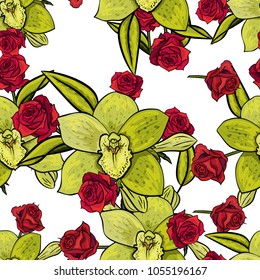 vector seamless flower pattern for cards, textiles, backgrounds