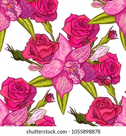 vector seamless flower pattern for cards, textiles, backgrounds
