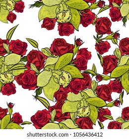 vector seamless flower pattern for cards, textiles, backgrounds