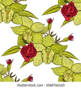 vector seamless flower pattern for cards, textiles, backgrounds