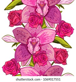 vector seamless flower pattern for cards, textiles, backgrounds