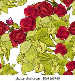vector seamless flower pattern for cards, textiles, backgrounds
