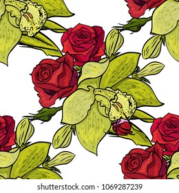 vector seamless flower pattern for cards, textiles, backgrounds