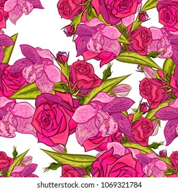 vector seamless flower pattern for cards, textiles, backgrounds