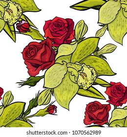 vector seamless flower pattern for cards, textiles, backgrounds