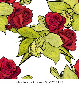 vector seamless flower pattern for cards, textiles, backgrounds