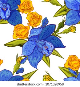 vector seamless flower pattern for cards, textiles, backgrounds