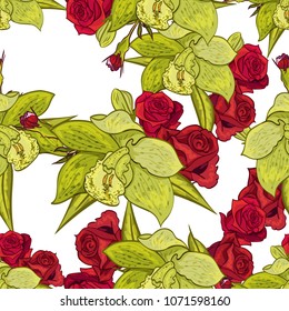 vector seamless flower pattern for cards, textiles, backgrounds