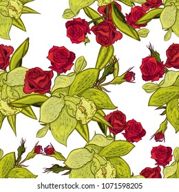 vector seamless flower pattern for cards, textiles, backgrounds