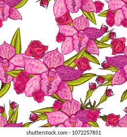 vector seamless flower pattern for cards, textiles, backgrounds