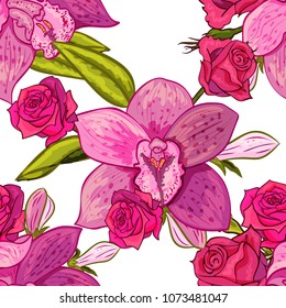 vector seamless flower pattern for cards, textiles, backgrounds