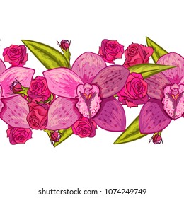 vector seamless flower pattern for cards, textiles, backgrounds