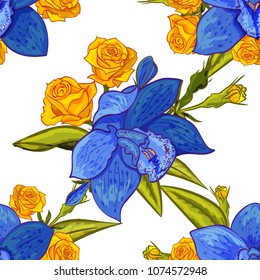 vector seamless flower pattern for cards, textiles, backgrounds