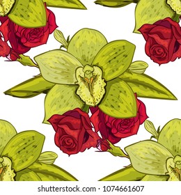 vector seamless flower pattern for cards, textiles, backgrounds