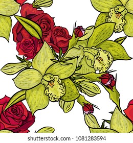 vector seamless flower pattern for cards, textiles, backgrounds