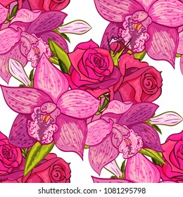 vector seamless flower pattern for cards, textiles, backgrounds
