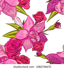 vector seamless flower pattern for cards, textiles, backgrounds