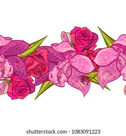 vector seamless flower pattern for cards, textiles, backgrounds